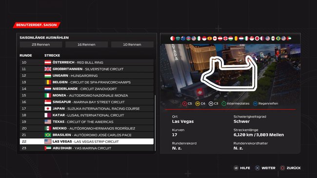Las Vegas-Setup in F1 2023