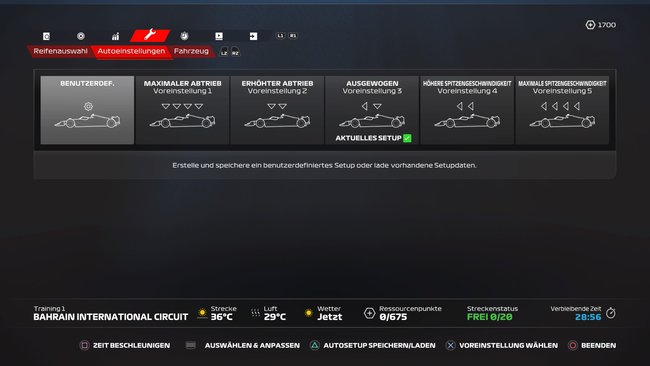 Eigenes Setup in F1 2023 erstellen