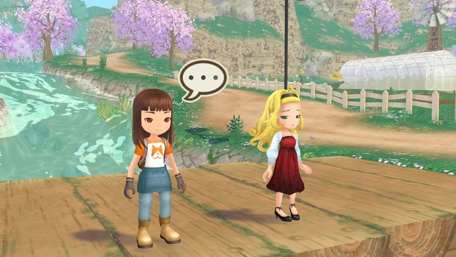 Charakter und Molly aus Story of Seasons: A Wonderful Life sehen wenig amüsiert aus