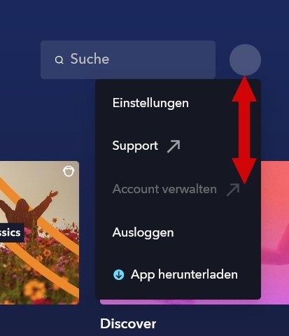 Napster kuendigen Account verwalten