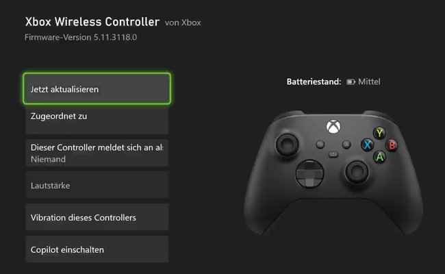 Xbox Controller Update Konsole Jetzt aktualisieren 01