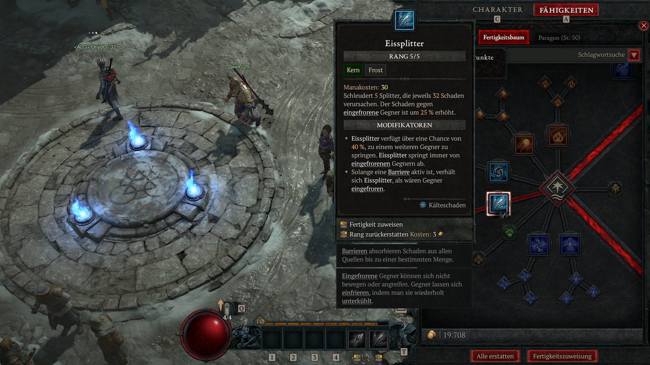Diablo 4 Umskillen und Zurücksetzen der ParagonPunkte