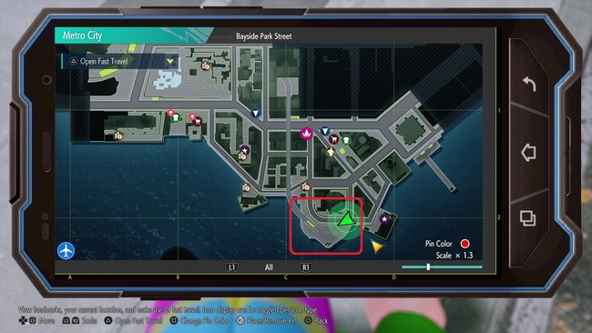 حلقه‌ها را می‌توانید در NPCها در Bayside Park (منبع: Screenshot GIGA) پیدا کنید.