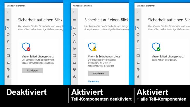 So seht ihr, ob der Windows-Defender bei euch aktiv ist.