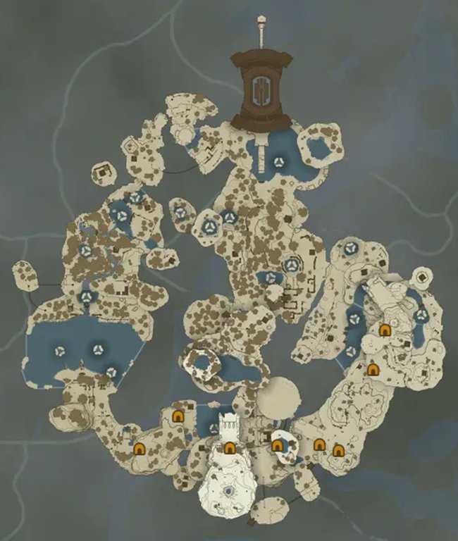 Die Karte zeigt euch die Höhleneingänge auf der Vergessenen Himmelsinsel. (Bildquelle: ZeldaMods)