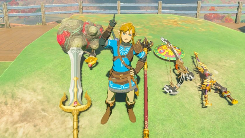 Euch nerven die zerbrechbaren Waffen in Zelda: Tears of the Kingdom? Es gibt einen Trick, um sie zu reparieren. (Bildquelle: Screenshot GIGA)