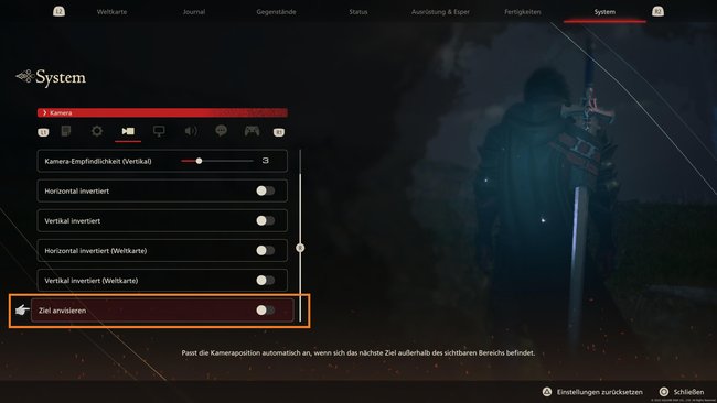 Deaktiviert in den Optionen von Final Fantasy 16 das Feature Ziel anvisieren. (Bildquelle: Screenshot GIGA)