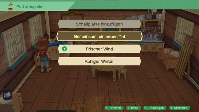 Schallplatten-Auswahl in Story of Seasons: A Wonderful Life