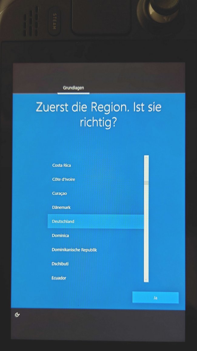 Steam Deck Windows installieren Setup vertikal