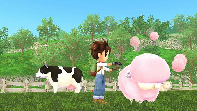 Schaf und Kuh auf der Weide in Story of Seasons: A Wonderful Life