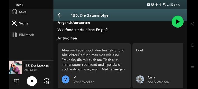 Ein Screenshot zeigt das Umfrage-Tool auf Spotify.