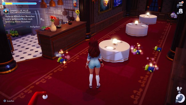 In Remys Restaurant und im Traumschloss spawnen die Spielzeug-Aliens auf einen Schlag (Quelle: Screenshot GIGA).