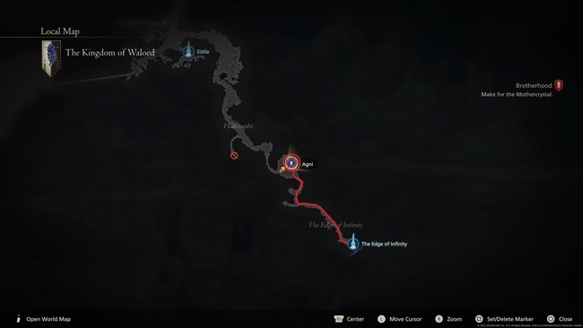 Run north from the end of the sky to the marked area where Agni spawns (Source: Screenshot GIGA).