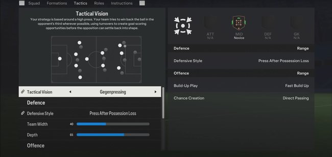 Nachdem ihr eine Taktik auswählt, könnt ihr sie nach eurem Belieben anpassen. (Bildquelle: EA Sports)