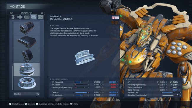 Generatoren in Armored Core 6: Fires of Rubicon