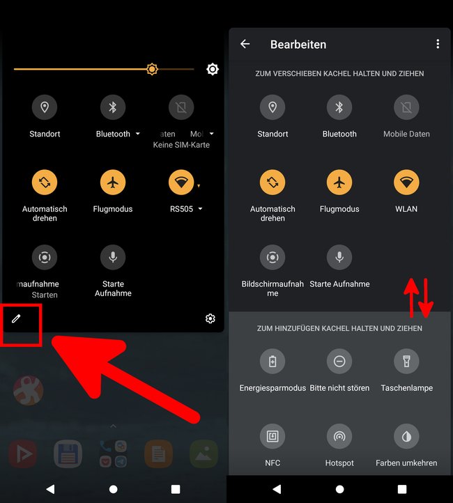 So ändert ihr die Symbole der Schnell-Einstellungen in Android. (Bildquelle: GIGA)