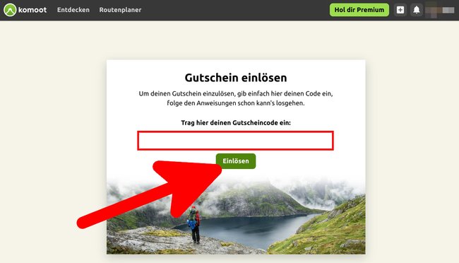 Hier löst ihr schnell euren Komoot-Gutschein ein. (Bildquelle: GIGA)