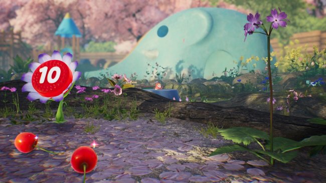 Das Gebiet „Erblühender Park“ aus Pikmin 4. (Bildquelle: Screenshot GIGA)