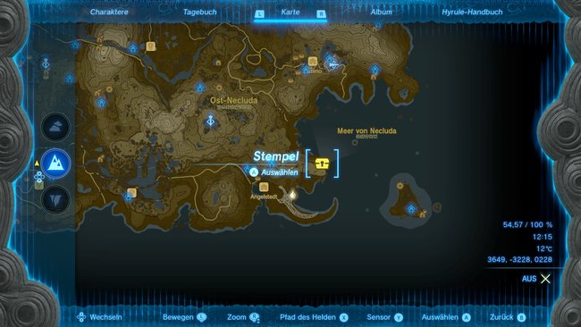 Die Karte zeigt euch den Fundort der Höhle, in der Tingles Strumpfhose liegt. (Bildquelle: Screenshot GIGA)