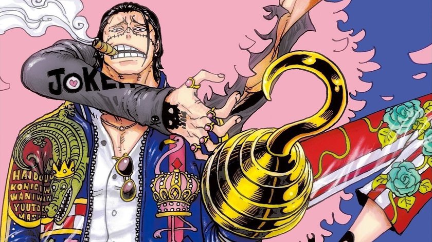 Sir Crocodile aus One Piece präsentiert sich zusammen mit Don Quichotte Doflamingo