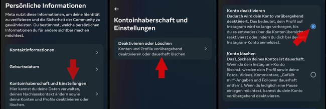 Instagram deaktivieren Einstellung