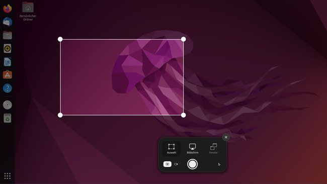 Die Druck-Taste öffnet in Ubuntu ein Screenshot-Tool. (Bildquelle: GIGA)