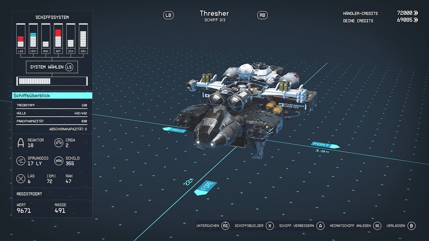 In Starfield könnt ihr eigene Raumschiffe bauen und berühmte Schiffe nachbauen (Quelle: Screenshot GIGA).