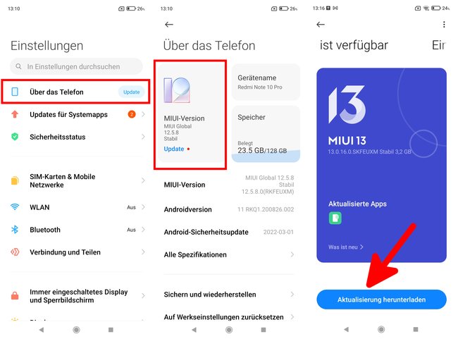 So installiert ihr Updates auf Xiaomi-Geräten. (Bildquelle: GIGA)