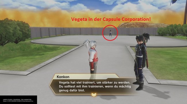 Um die Transformation freischalten zu können, müsst ihr mit Vegeta in der Capsule Corporation reden.
