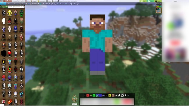 Bei Nova Skin könnt ihr euren Skin nach Belieben anpassen und ihn direkt in Minecraft importieren.(Quelle: Screenshot spieletipps)