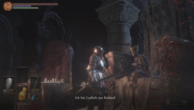 Ludleth könnt ihr direkt nach dem ersten Treffen im Schrein töten. (Bildquelle: Screenshot spieletipps)