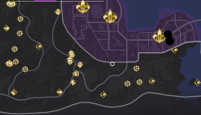 Karte mit allen Entdeckungen in den Südlichen Badlands (Quelle: Screenshot spieletipps).
