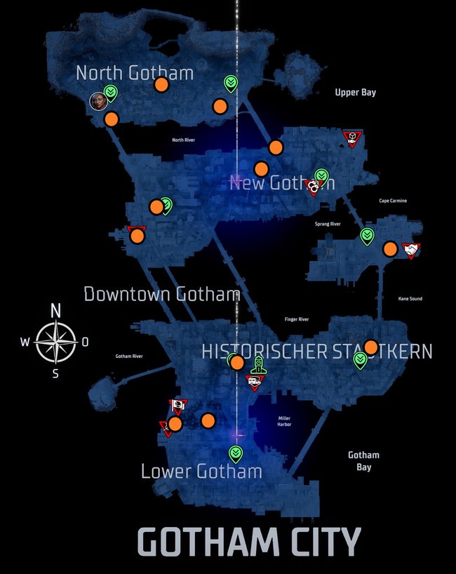 Karte mit allen Fundorten der Wandbilder (Quelle: Screenshot spieletipps).