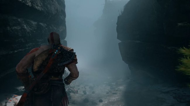 Drückt im Nebel die Viereck-Taste, um nach Atreus zu rufen. (Quelle: Screenshot spieletipps.de)