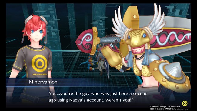 Minervamon spielt in Naoyas Chat verrückt.