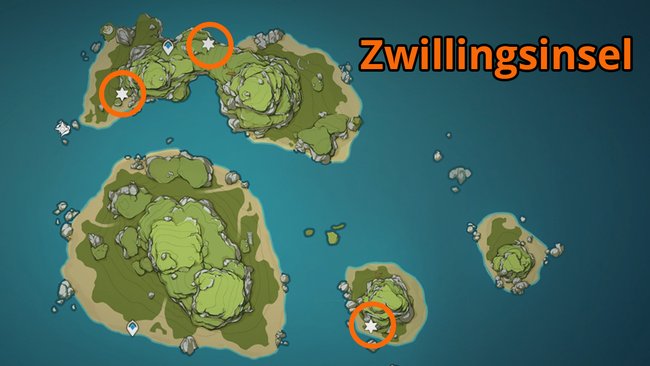 Alle Illusionsschnecken auf der Zwillingsinsel in Genshin Impact. (Quelle: Screenshot spieletipps)