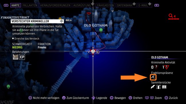 Achtet auf die Fraktionspräsenz auf der Karte, um Freaks zu finden (Quelle: Screenshot spieletipps).