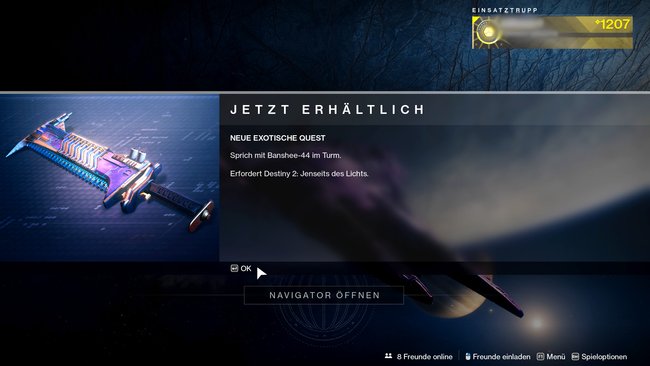 Dank des ersten erfolgreichen Trupps im neuen Raid, erhielten Besitzer des DLCs Zugang zur neuen Exo-Quest.