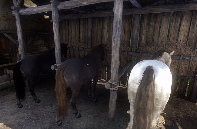 Mit den Stallungen erhaltet ihr neue Pferde, bei der Wachstube wartet stattdessen ein neuer Bogen auf euch.