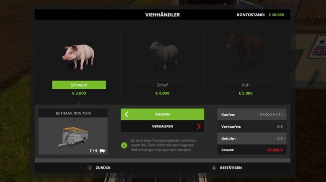 Die Tier-Preis-Übersicht beim Viehändler