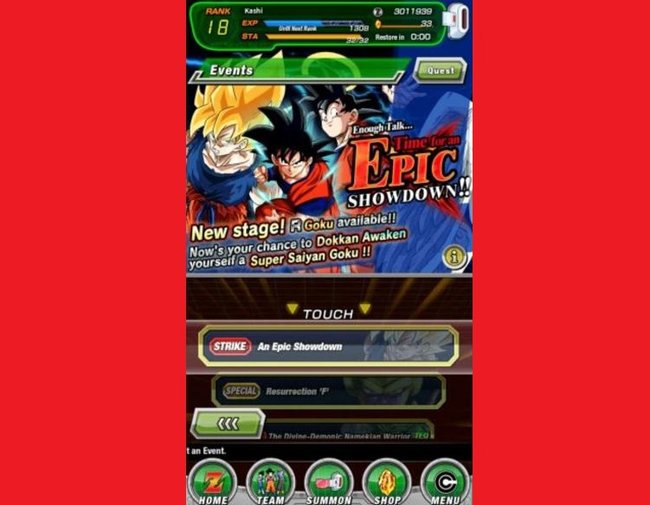 Über Quests gelangt ihr zu den täglichen und wöchentlichen Events von Dokkan Battle.