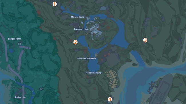 Karte mit allen Aussichtspunkten in den Kronenminen (Quelle: Screenshot spieletipps/tof.gg).