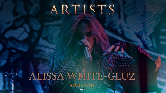 Alissa White-Gluz performt den Song „Stygia“ der gleichnamigen Hölle von Metal: Hellsinger. (Bildquelle: metalhellsinger.com)