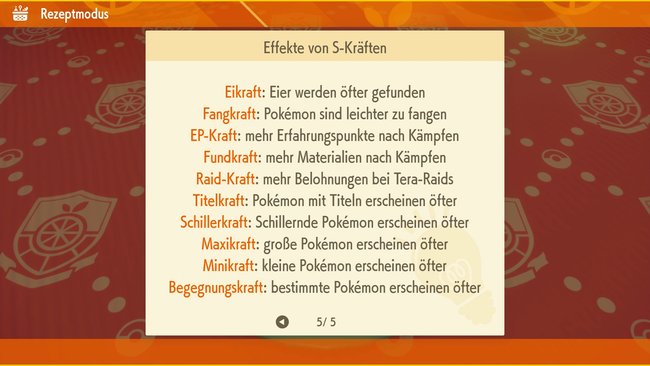 Das Bild zeigt euch eine Liste mit allen S-Kräften. (Quelle: Screenshot spieletipps)