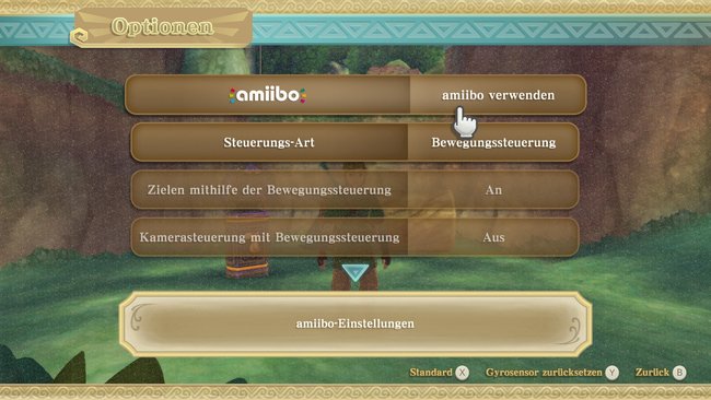 Sobald ihr diese Einstellung vorgenommen habt, könnt ihr Amiibo-Figuren in Skyward Sword benutzen.