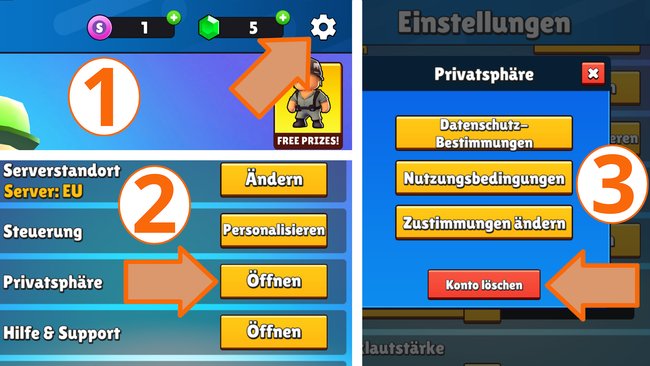 In den Privatsphäre-Einstellungen könnt ihr euren Account löschen. (Bildquelle: Screenshot spieletipps)