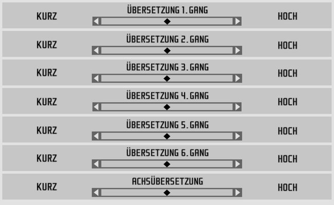 Beim Antriebsstrang geht es vor allem ums Getriebe und dessen Übersetzung. (Bildquelle: Screenshot spieletipps)