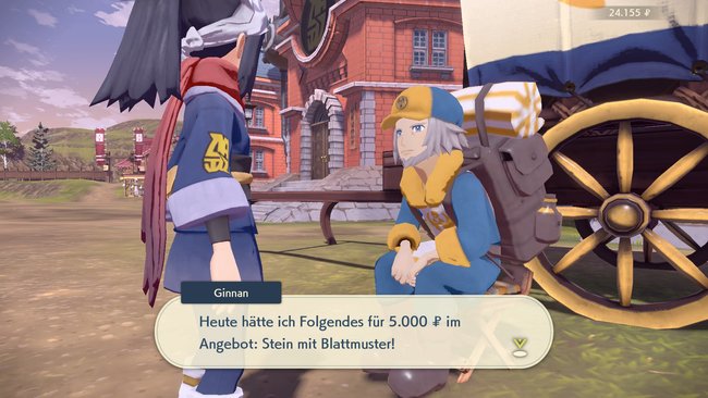 Hier verkauft uns Ginnan einen Blattstein für 5.000 Pokédollar.