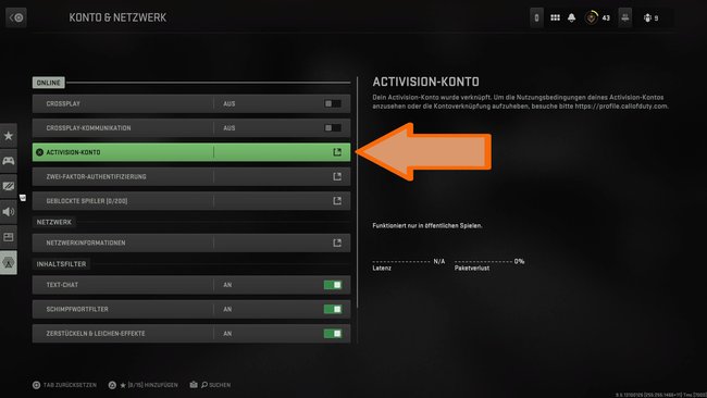 Beim Activision-Konto könnt ihr euren Namen ändern. (Bildquelle: Screenshot spieletipps)