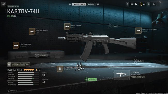 So sieht das Allrounder Setup für das Kastov-74u aus. (Bildquelle: Screenshot spieletipps)